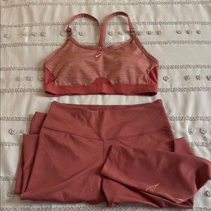 Nike Dri Fit Women's Rust Sports Bra and Leggings Set